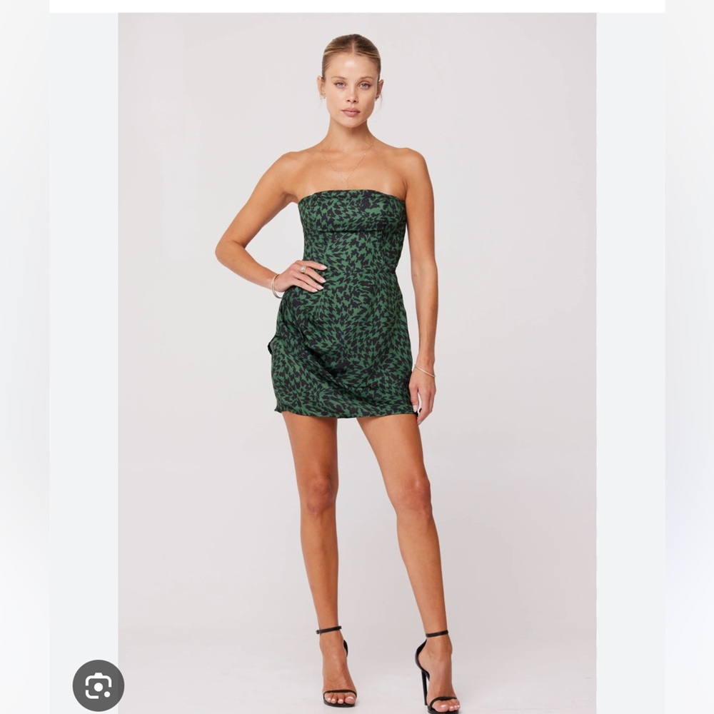 NWT Resa silky zipup ribbed hunter green sleeveless dress Cindy mini sparrow